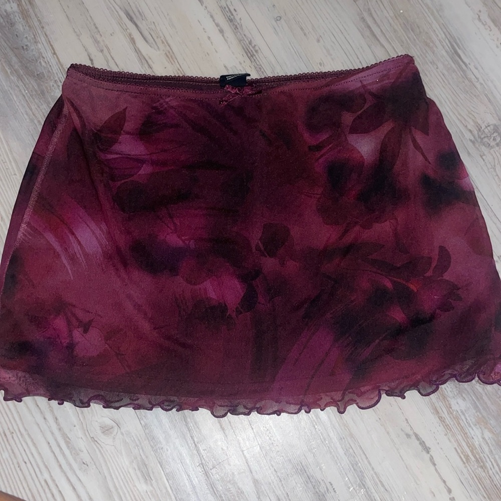 Urban Outfitters Mesh Overlay Mini Skirt